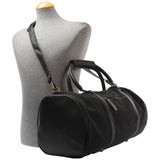 Weekender Reisetasche Sporttasche vintage Leder Canvas 53cm schwarz LE2004