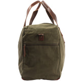 Weekender Sporttasche Reisetasche Damen Herren Leder Canvas 55cm grün LE2014