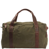 Weekender Sporttasche Reisetasche Damen Herren Leder Canvas 55cm grün LE2014