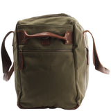 Weekender Sporttasche Reisetasche Damen Herren Leder Canvas 55cm grün LE2014