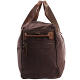 Weekender Sporttasche Reisetasche Damen Herren Leder Canvas 55cm mokka LE2014