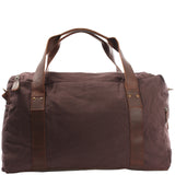 Weekender Sporttasche Reisetasche Damen Herren Leder Canvas 55cm mokka LE2014