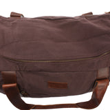 Weekender Sporttasche Reisetasche Damen Herren Leder Canvas 55cm mokka LE2014