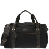 Weekender Sporttasche Reisetasche Damen Herren Leder Canvas 55cm schwarz LE2014