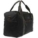Weekender Sporttasche Reisetasche Damen Herren Leder Canvas 55cm schwarz LE2014