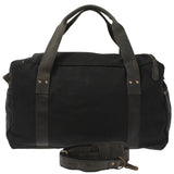 Weekender Sporttasche Reisetasche Damen Herren Leder Canvas 55cm schwarz LE2014