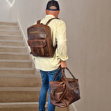 Weekender Sporttasche Reisetasche Ledertasche Damen Herren Leder 55cm braun LE2014