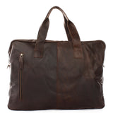 Weekender kleine Reisetasche Sporttasche vintage Leder 48cm dunkelbraun LE2018