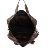 Weekender kleine Reisetasche Sporttasche vintage Leder 48cm dunkelbraun LE2018