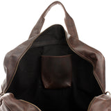 Weekender kleine Reisetasche Sporttasche vintage Leder 48cm dunkelbraun LE2018