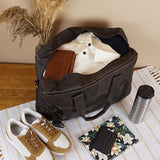 Weekender kleine Reisetasche Sporttasche vintage Leder 48cm dunkelbraun LE2018