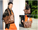 B-Ware Schultertasche Damentasche Handtasche Leder braun LE0052