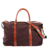 Reisetasche Weekender Handgepäck Leder Canvas mokka LE2010