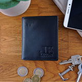 kleine Geldbörse für Damen & Herren Mini Portemonnaie RFID Leder schwarz LE9035