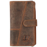 große Geldbörse Damen Portemonnaie Leder vintage-braun LE9017