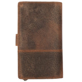 große Geldbörse Damen Portemonnaie Leder vintage-braun LE9017