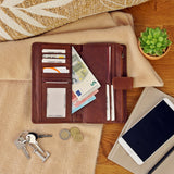 große Geldbörse Damen Portemonnaie Leder braun LE9017