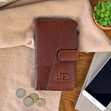 große Geldbörse Damen Portemonnaie Leder braun LE9017