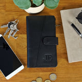 große Geldbörse Damen Portemonnaie Leder schwarz LE9017