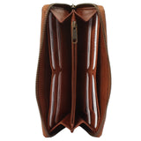 große Geldbörse für Damen Portemonnaie RFID Leder braun LE9032