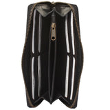 große Geldbörse für Damen Portemonnaie RFID Leder schwarz LE9032