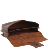 große Gürteltasche Bauchtasche Hüfttasche Damen Herren Rindsleder braun LE9030