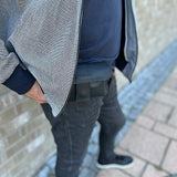 große Gürteltasche Bauchtasche Hüfttasche Damen Herren Rindsleder schwarz LE9030