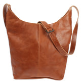große Umhängetasche Schultertasche Beuteltasche Damentasche Leder cognac LE0055