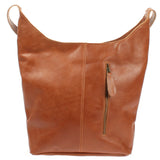 große Umhängetasche Schultertasche Beuteltasche Damentasche Leder cognac LE0055