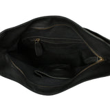 B-Ware große Umhängetasche Schultertasche Beuteltasche Damentasche Leder schwarz LE0055