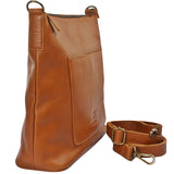 große Umhängetasche Schultertasche Damentasche Ledertasche Leder cognac LE0079