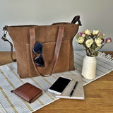 großer Shopper Schultertasche Damen XL Ledertasche Veloursleder braun LE0077