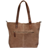 großer Shopper Schultertasche Damen XL Ledertasche Veloursleder taupe LE0077