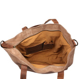 großer Shopper Schultertasche Damen XL Ledertasche Veloursleder taupe LE0077