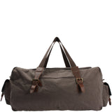 B-Ware großer Weekender Reisetasche Sporttasche Damen Herren Leder Canvas 60cm grau LE2019