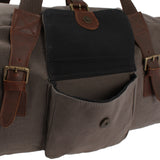 B-Ware großer Weekender Reisetasche Sporttasche Damen Herren Leder Canvas 60cm grau LE2019