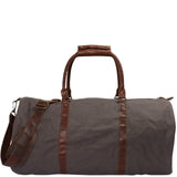 großer Weekender Reisetasche Sporttasche Leder Canvas grau 60cm LE2026