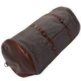 großer Weekender Reisetasche Sporttasche Leder Canvas grau 60cm LE2026