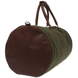 großer Weekender Reisetasche Sporttasche Leder Canvas grün 60cm LE2026