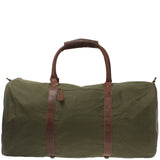 großer Weekender Reisetasche Sporttasche Leder Canvas grün 60cm LE2026