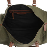 großer Weekender Reisetasche Sporttasche Leder Canvas grün 60cm LE2026
