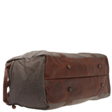 großer Weekender Sporttasche Reisetasche Damen Herren Leder Canvas 60cm grau LE2025