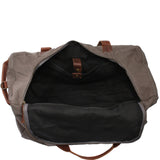 großer Weekender Sporttasche Reisetasche Damen Herren Leder Canvas 60cm grau LE2025