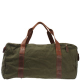 großer Weekender Sporttasche Reisetasche Damen Herren Leder Canvas 60cm grün LE2025