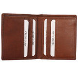 kleine Geldbörse für Damen & Herren Mini Portemonnaie RFID Leder braun LE9035