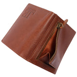 kleine Geldbörse für Damen & Herren Mini Portemonnaie RFID Leder braun LE9035
