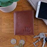 kleine Geldbörse für Damen & Herren Mini Portemonnaie RFID Leder braun LE9035