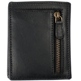 kleine Geldbörse für Damen & Herren Mini Portemonnaie RFID Leder schwarz LE9035