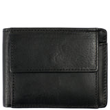 kleine Geldbörse für Damen & Herren Mini Portemonnaie RFID Leder schwarz LE9036