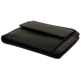 kleine Geldbörse für Damen & Herren Mini Portemonnaie RFID Leder schwarz LE9036